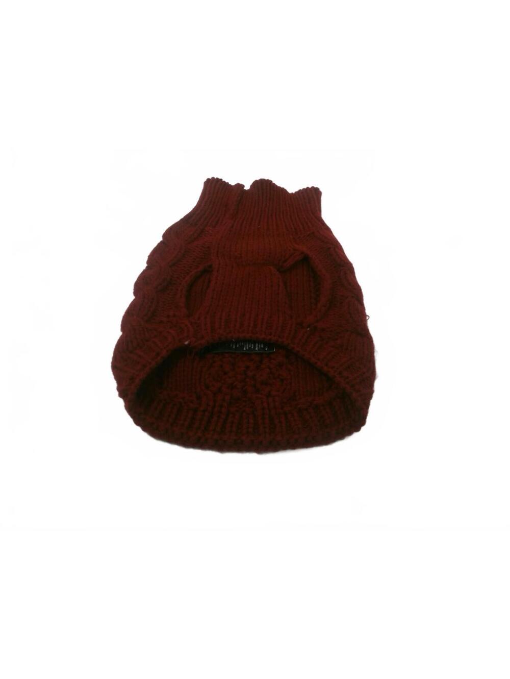 UGG Medium Burgundy Cable Knit Pet Sweater with Turtleneck - Cozy Dog Clothing